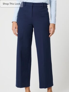 NWT J. Crew Remy Wide-Leg Cropped Pant | Navy | 8